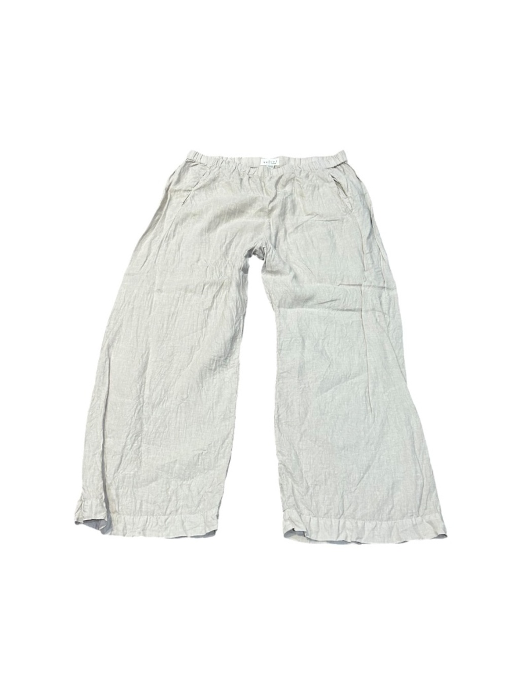 Velvet by Graham and Spencer from Anthropologie Wide Leg Cropped Linen Pants XL